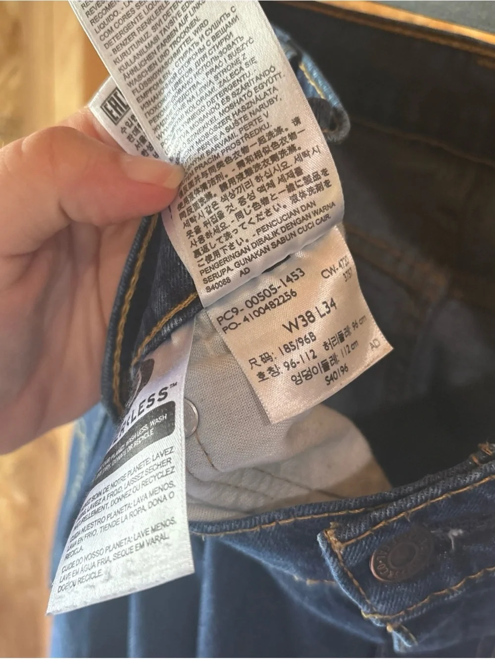 Levi's Men's Dark Indigo Straight Jeans 38x34
